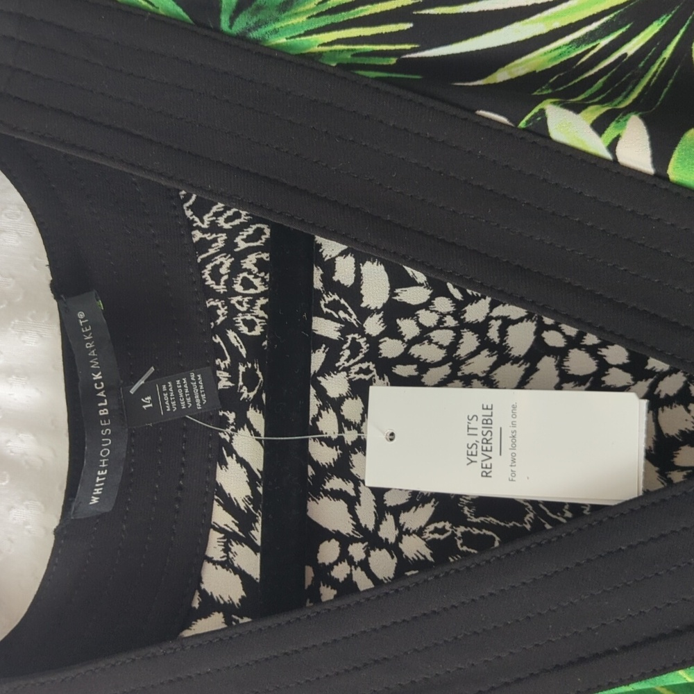 White House Black Market Reversible Sleeveless Faux Wrap Dress, Size 14 - Picture 3 of 7